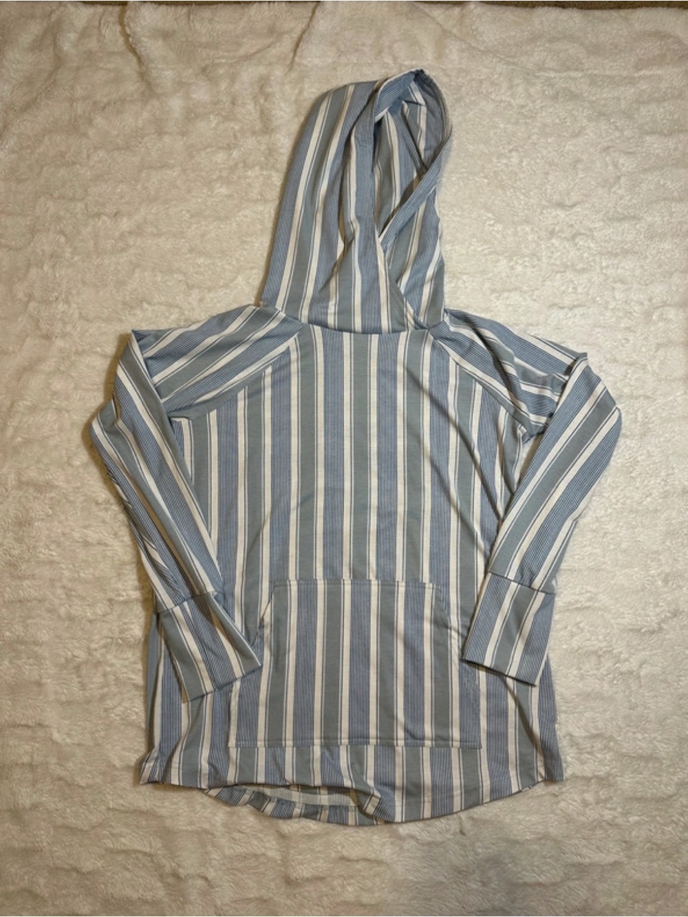 LuLaRoe Blue and White Striped Womens Hoodie